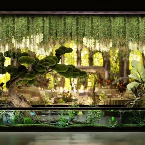 现代造景雨林缸3D模型下载